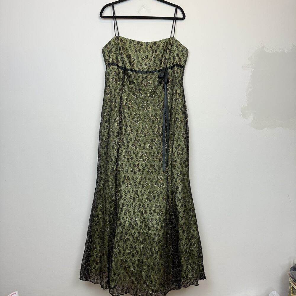 Vintage Dollar sparkly lace maxi dress y2k plus size 2X prom formal wedding